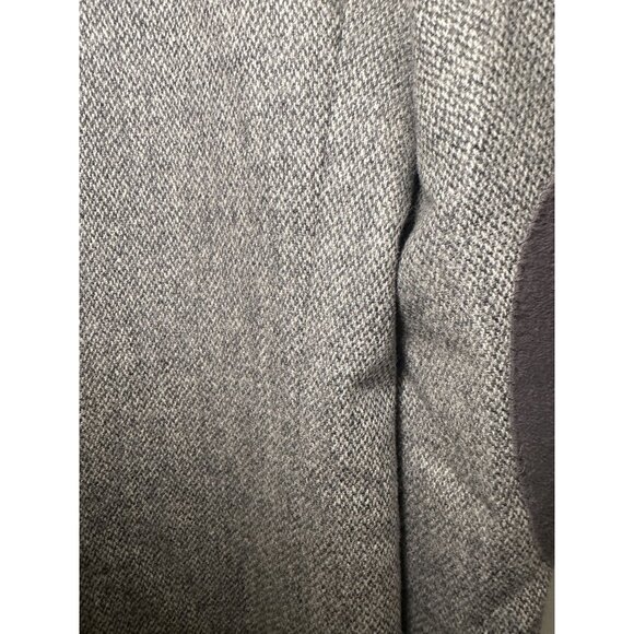 Stafford Gray Tweed Oversized Blazer Size 42 L– 70% Wool Elbow Patch Jacket Quie - Picture 12 of 13